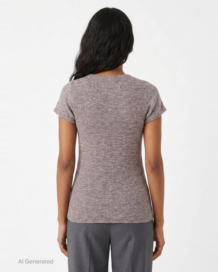 Thea Short Sleeve Knit Top | Lee Mathews | Club21 - back