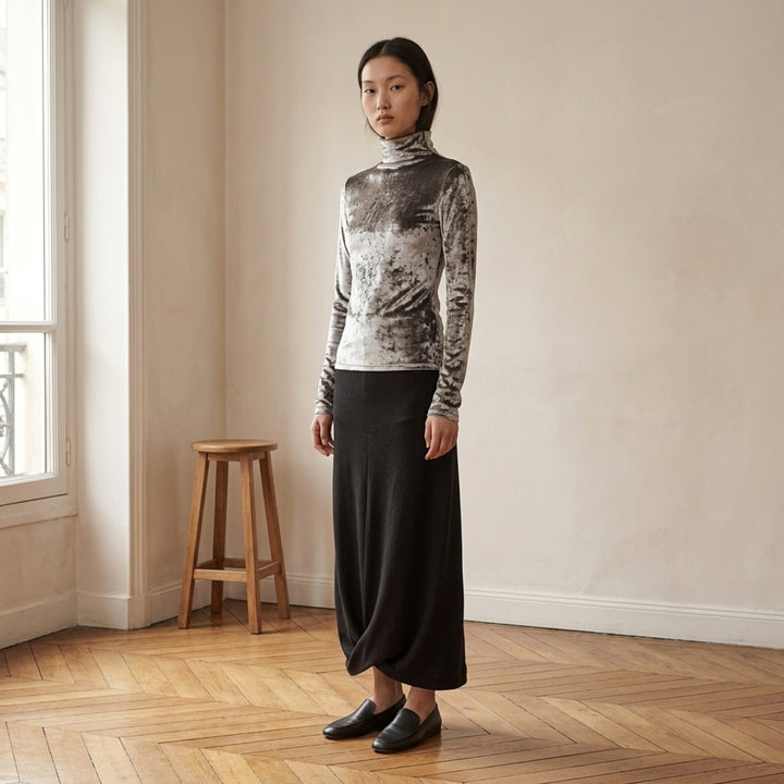 Fitted High Neck Velvet Top | Lemaire | Club21 - lifestyle