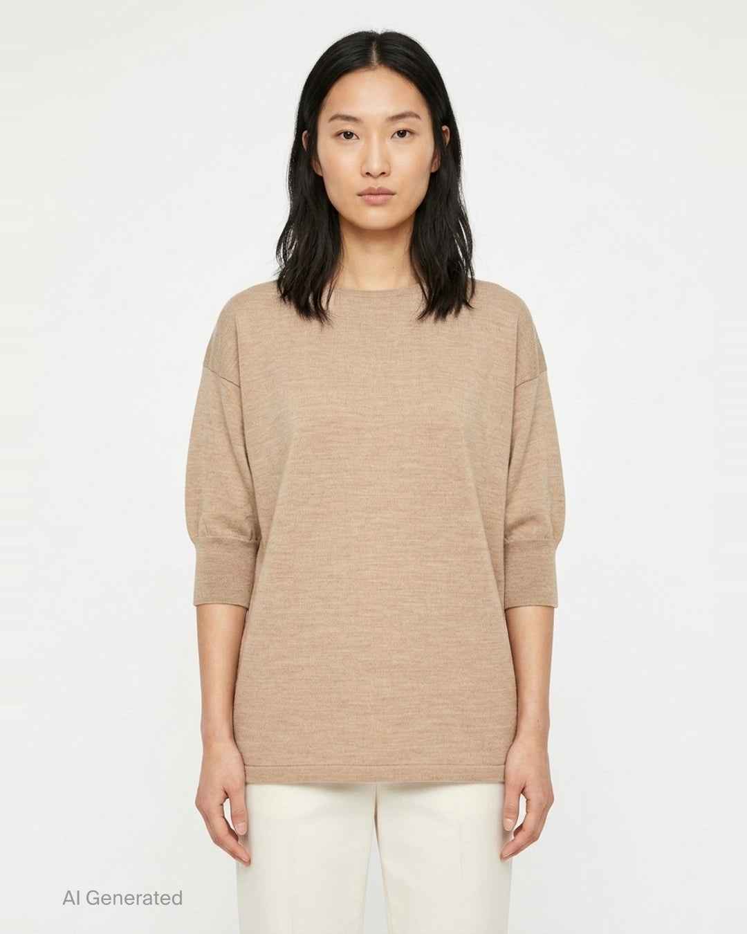 Short Sleeve Fine Knit Sweater | Lemaire | Club21 - front