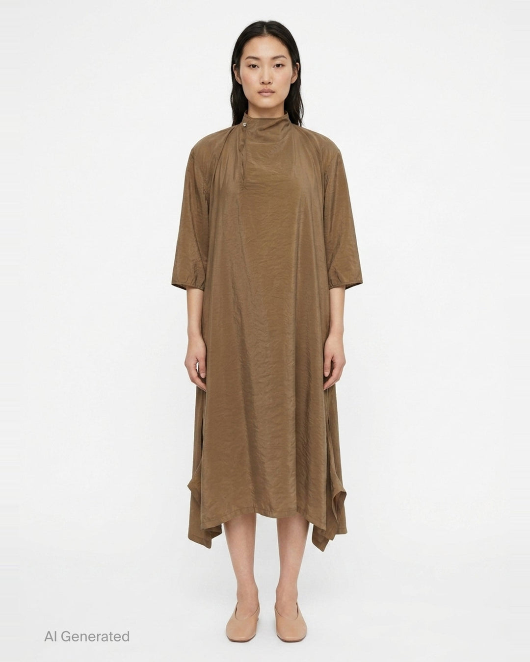 Soft Collar Dry Silk Dress | Lemaire | Club21 - front