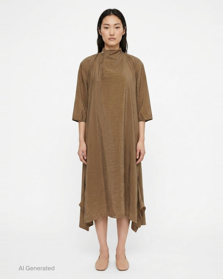 Soft Collar Dry Silk Dress | Lemaire | Club21 - front