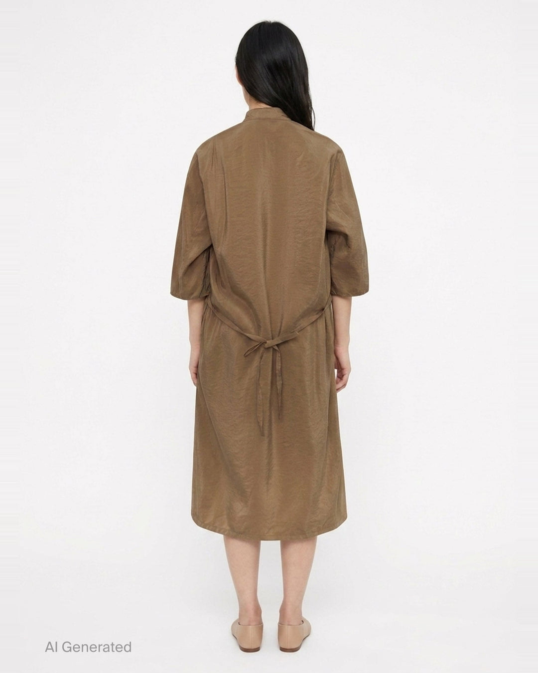 Soft Collar Dry Silk Dress | Lemaire | Club21 - back