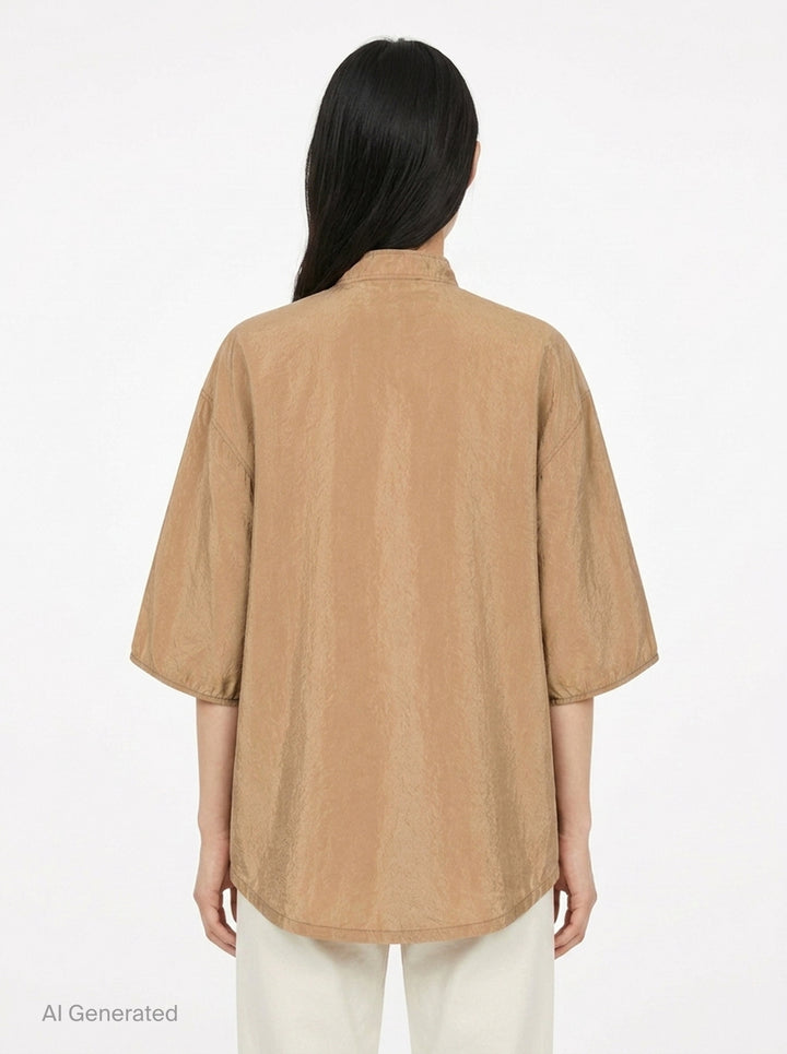 Soft Collar Dry Silk Top | Lemaire | Club21 - back