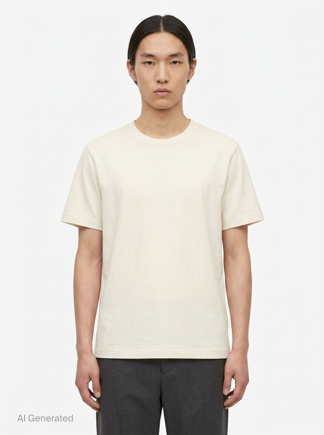 U-Neck Rib Jersey Tee | Lemaire | Club21 - front