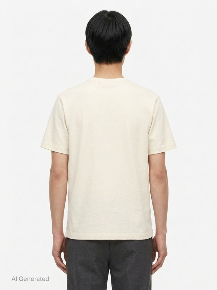 U-Neck Rib Jersey Tee | Lemaire | Club21 - back