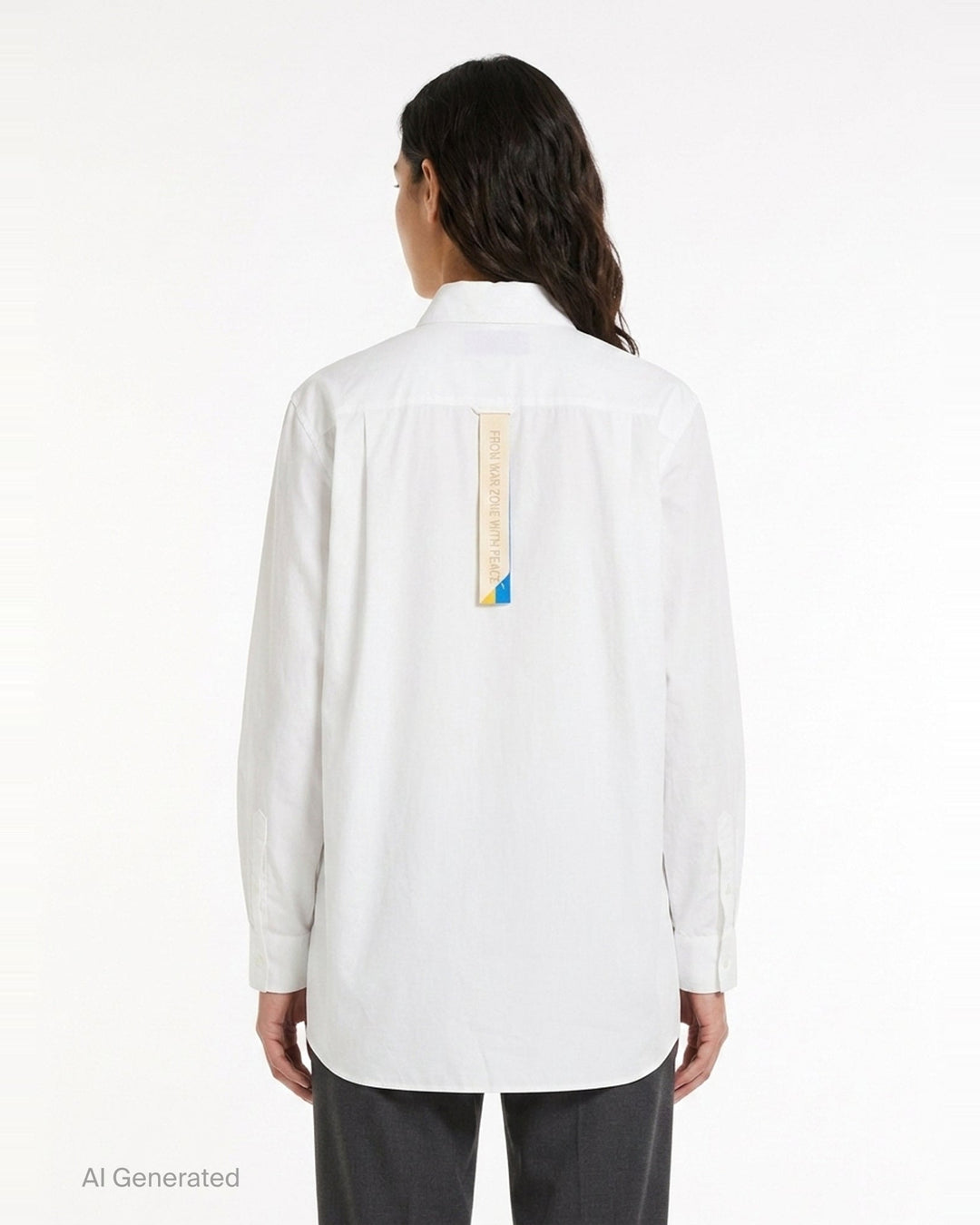 Cotton Poplin Draped Shirt | Litkovska | Club21 - back
