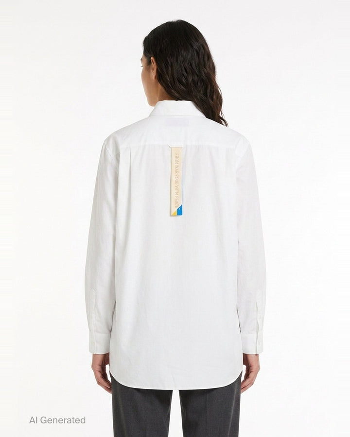 Cotton Poplin Draped Shirt | Litkovska | Club21 - back