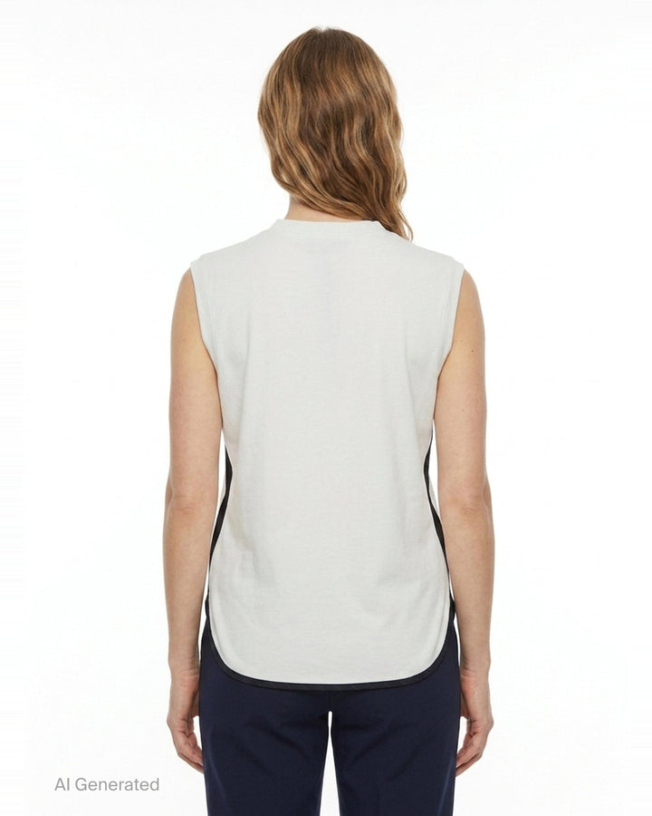 Cotton Tank Top in White | Litkovska | Club21 - back