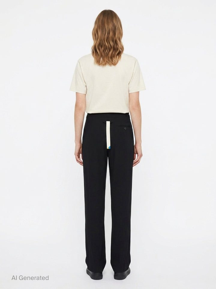 Frayed-Edge Side Stripe Pants | Litkovska | Club21 - back