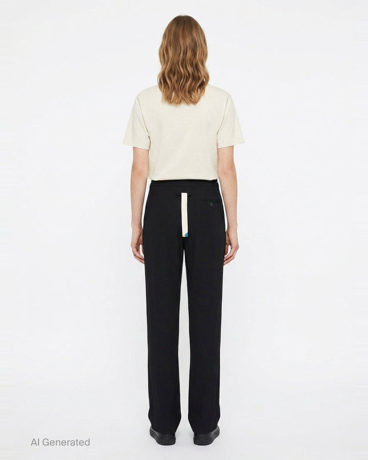 Frayed-Edge Side Stripe Pants | Litkovska | Club21 - back