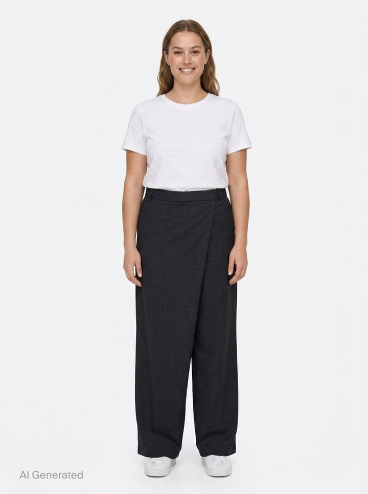 Pinstriped Deconstructed Offset Pants | Litkovska | Club21 - front
