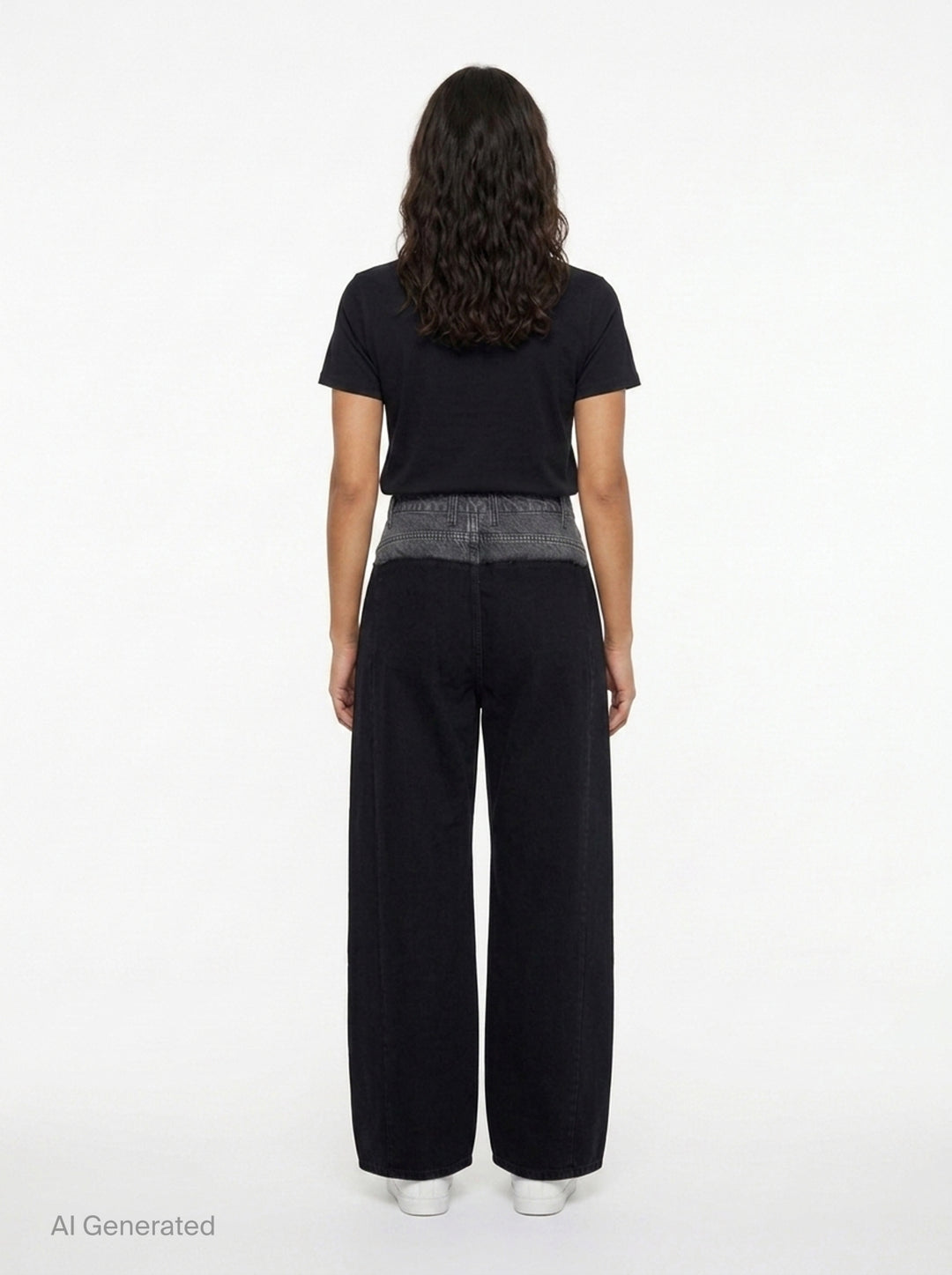Wide-Leg Denim Panel Pants | Litkovska | Club21 - back