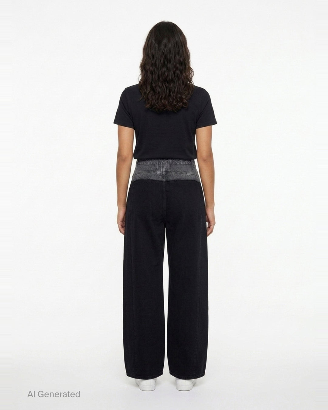 Wide-Leg Denim Panel Pants | Litkovska | Club21 - back
