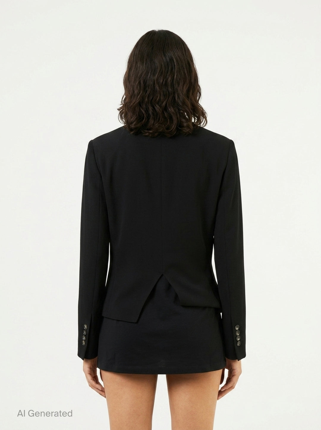 Wool Blend Deconstructed Cropped Jacket | Litkovska | Club21 - back
