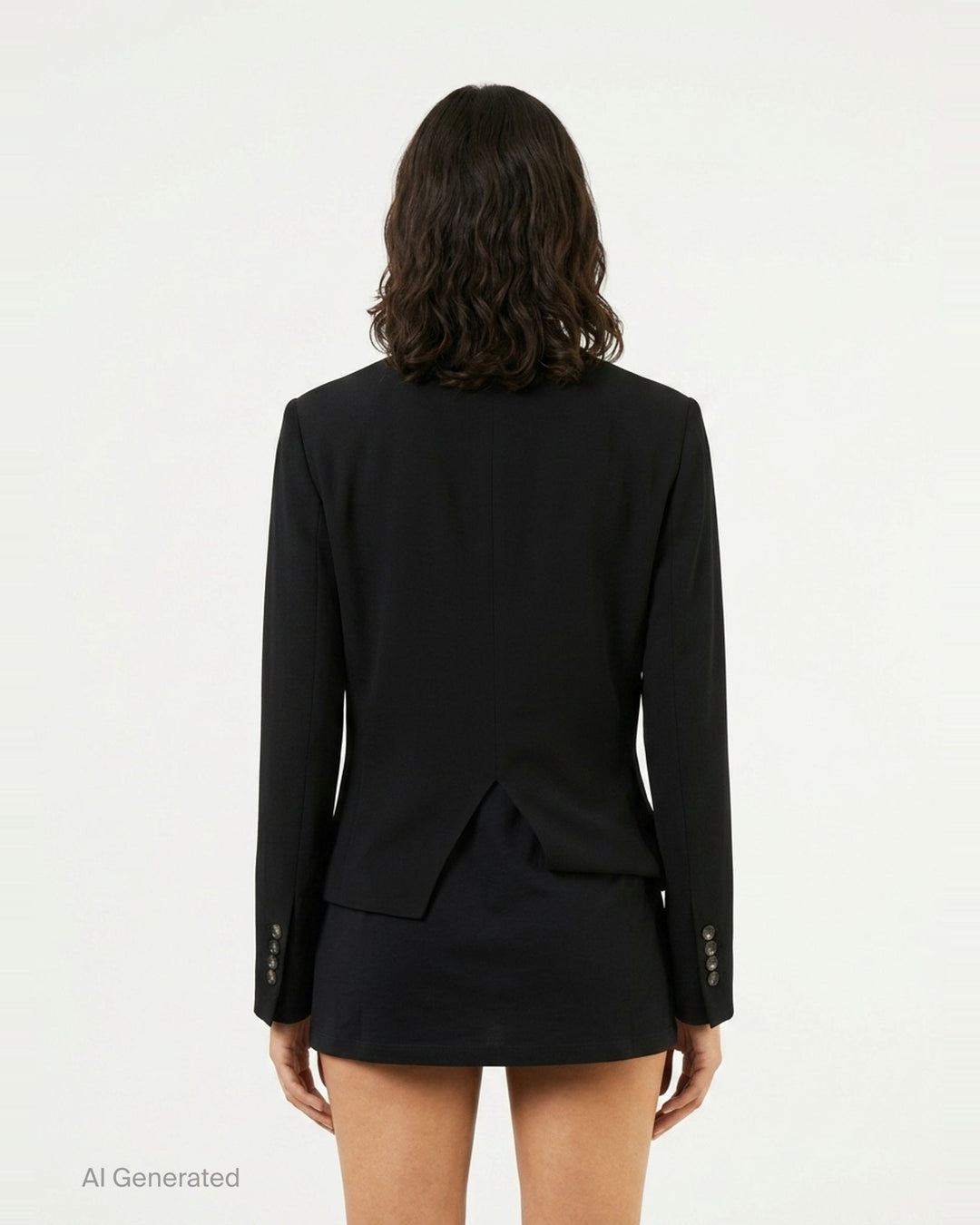 Wool Blend Deconstructed Cropped Jacket | Litkovska | Club21 - back