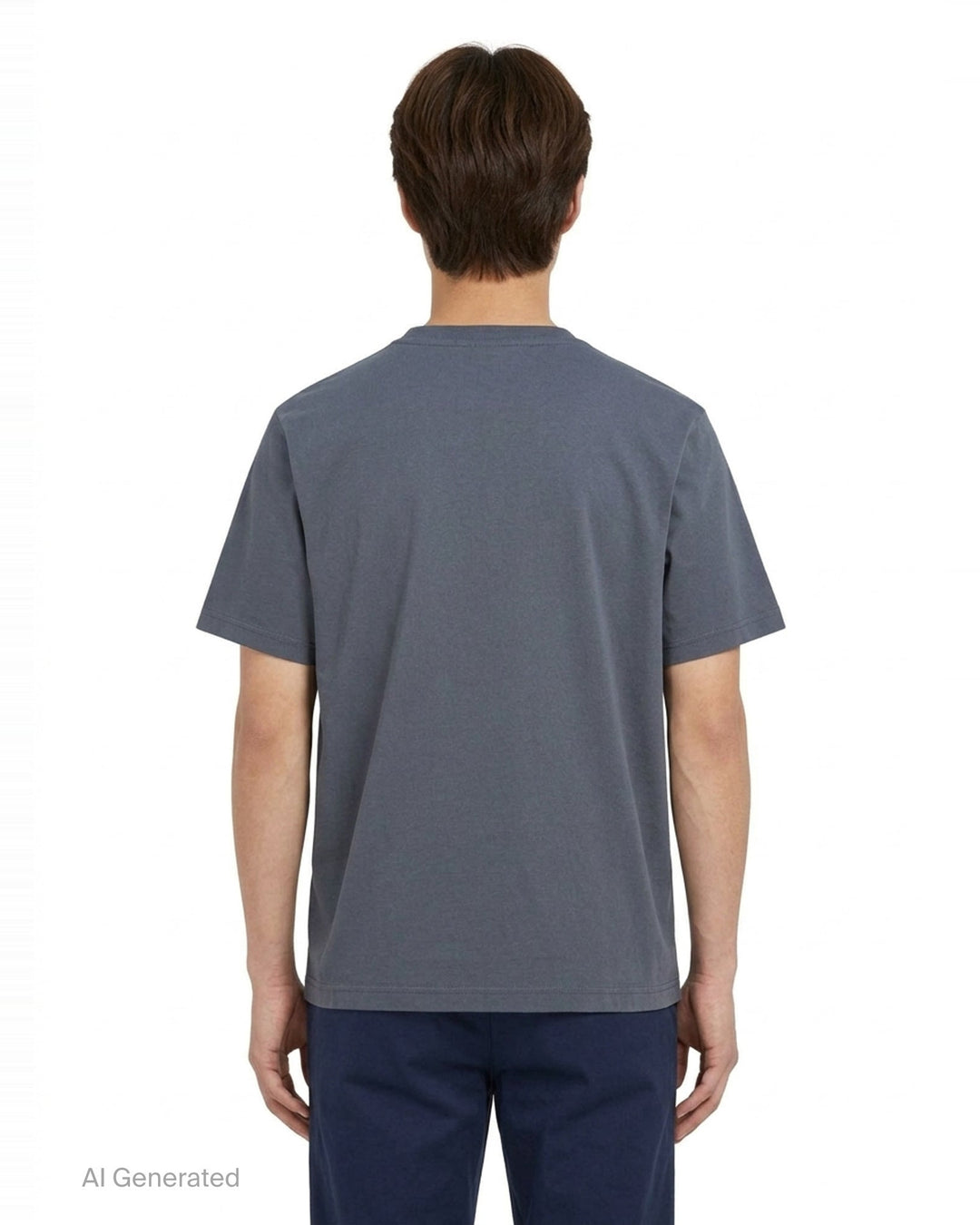 Maison Kitsuné Chillax Fox Comfort Tee in off-white with a small embroidered lounging fox patch on the chest, crew neck, and short sleeves - back