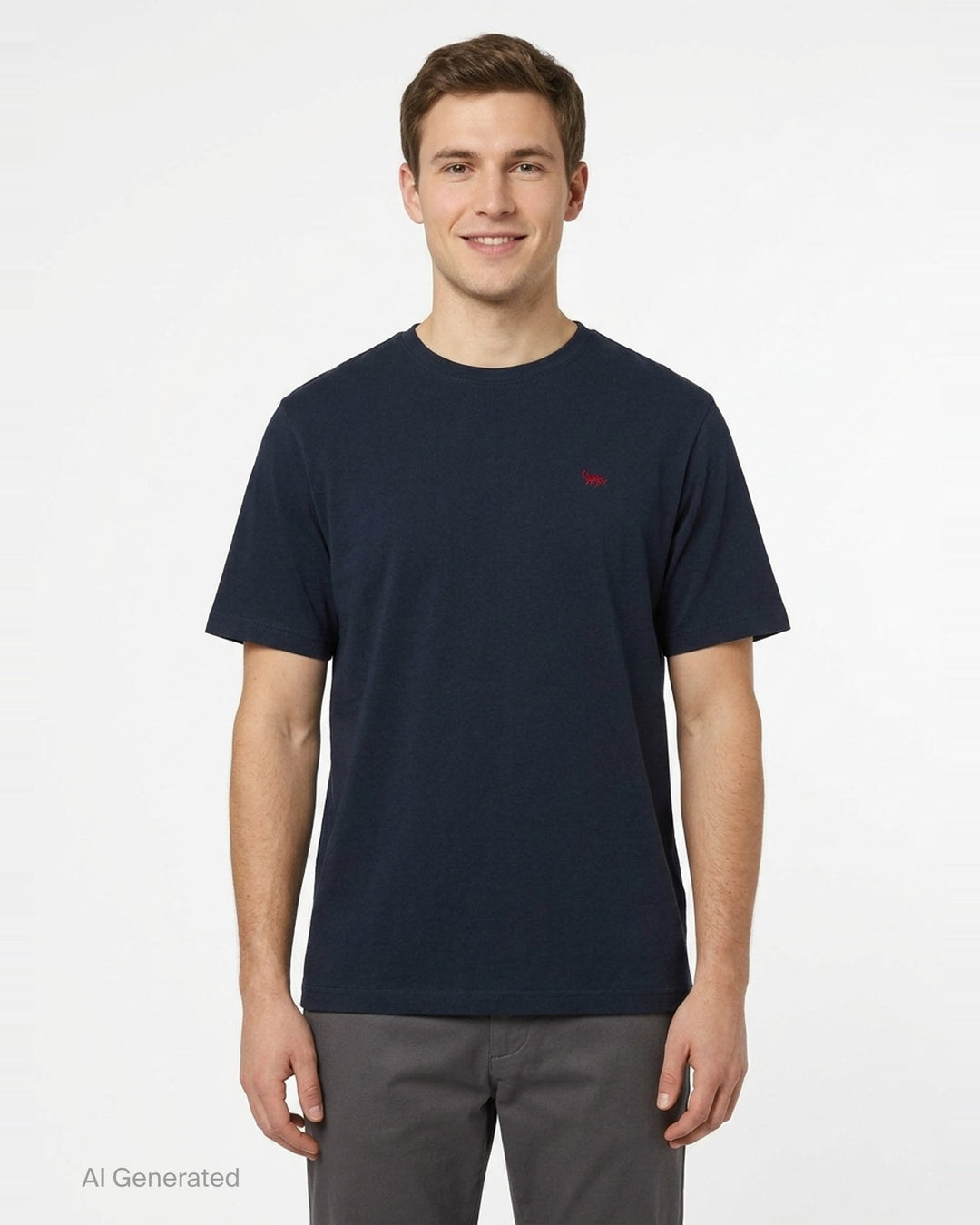 Maison Kitsuné white short sleeve comfort tee with small red embroidered fox profile motif on the chest - front