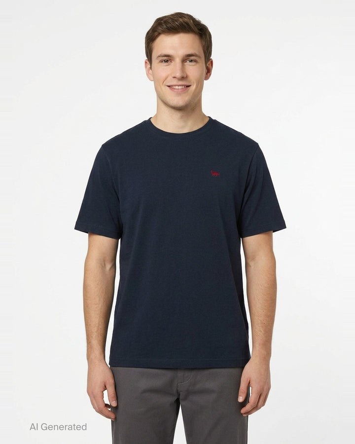 Maison Kitsuné white short sleeve comfort tee with small red embroidered fox profile motif on the chest - front