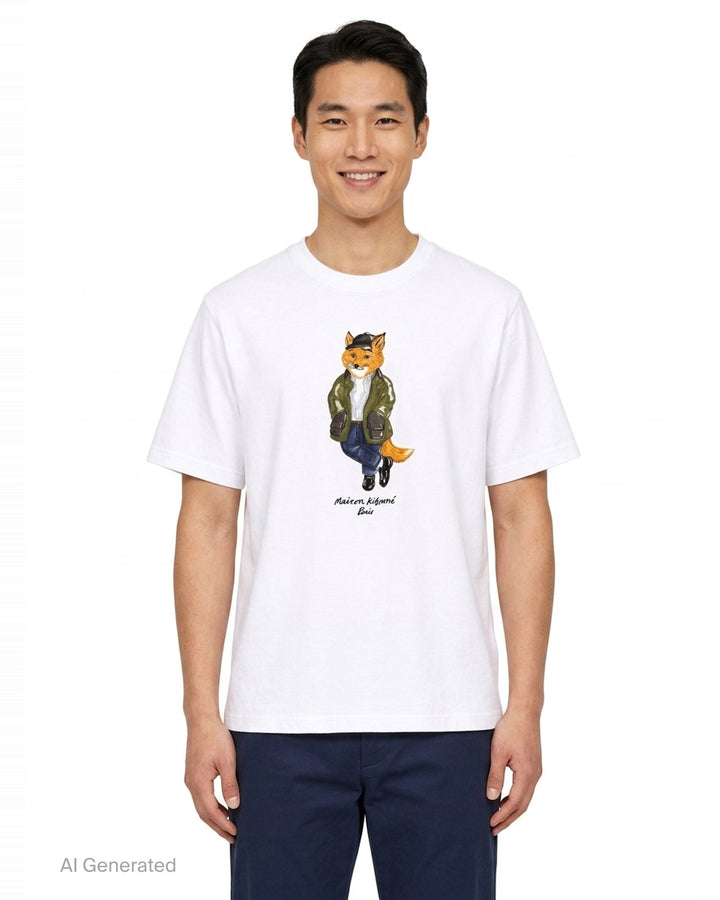 Weekend Fox Comfort Tee | Maison Kitsuné | Club21 - front