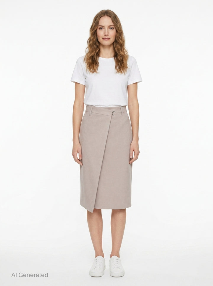 Cotton Twill Wrap Skirt | Maison Margiela | Club21 - front