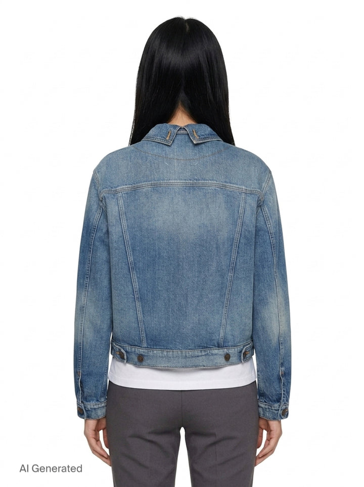 Foldable Collar Denim Jacket | Maison Margiela | Club21 - back