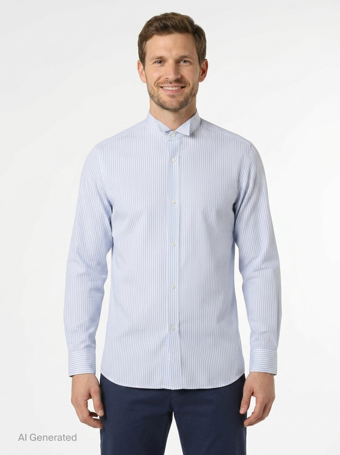 Long Sleeve Striped Dress Shirt | Maison Margiela | Club21 - front