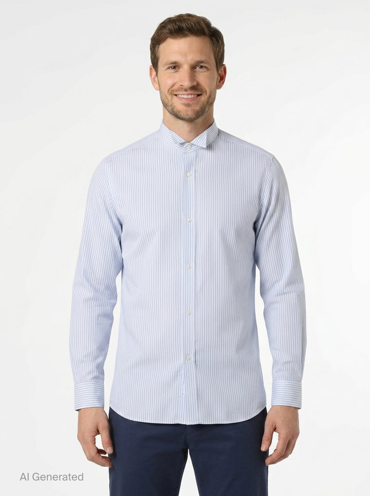 Long Sleeve Striped Dress Shirt | Maison Margiela | Club21 - front