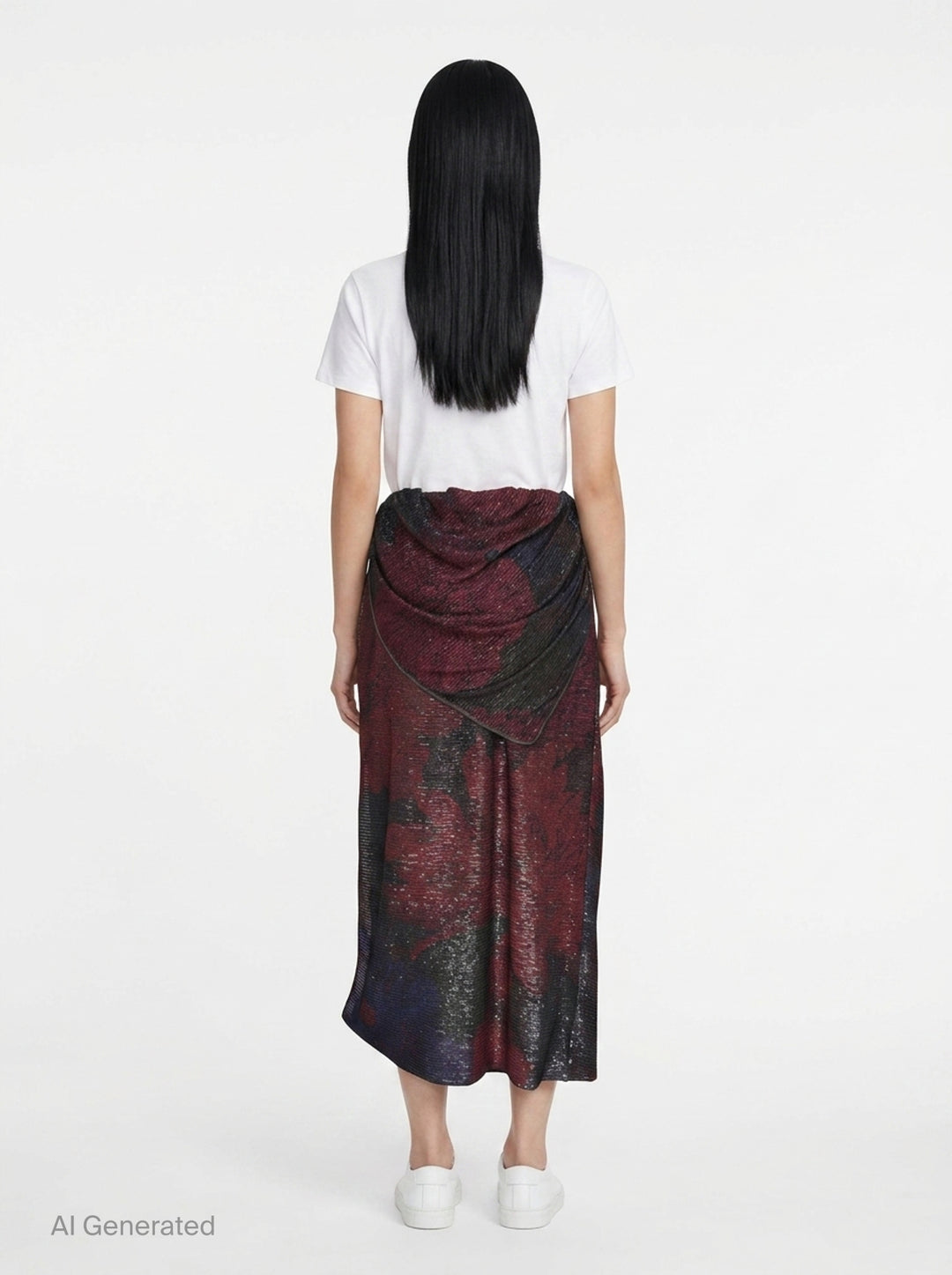 Sequins Draped Maxi Skirt | Maison Margiela | Club21 - back