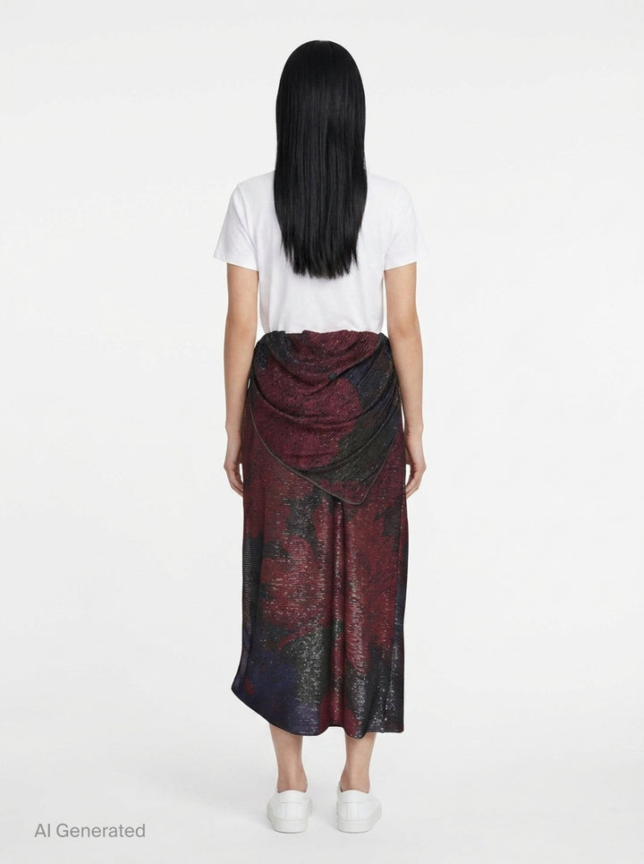Sequins Draped Maxi Skirt | Maison Margiela | Club21 - back