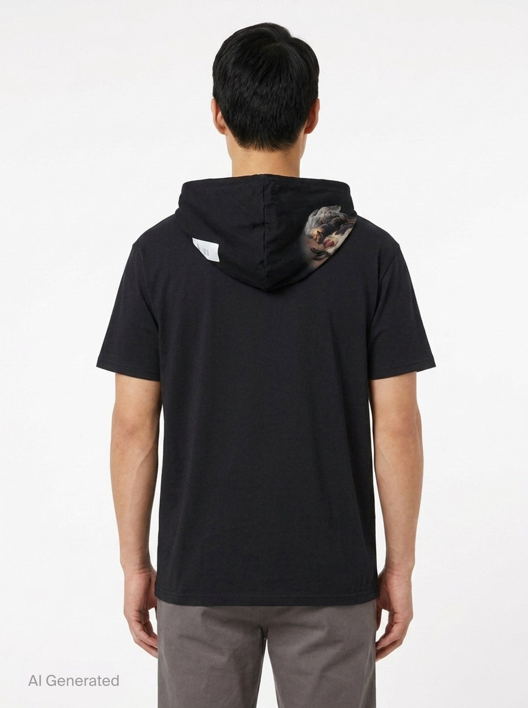 Short Sleeve Hooded Tee | Maison Margiela | Club21 - back