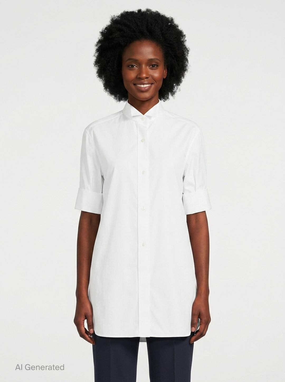 Snap Button Short Sleeve Blouse | Maison Margiela | Club21 - front
