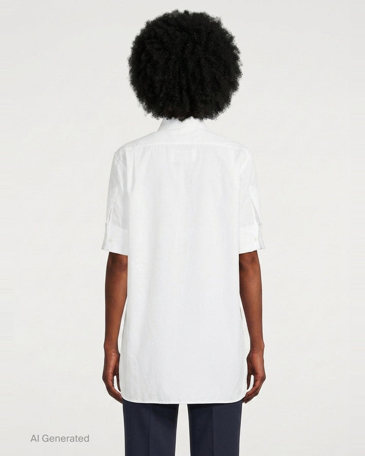 Snap Button Short Sleeve Blouse | Maison Margiela | Club21 - back