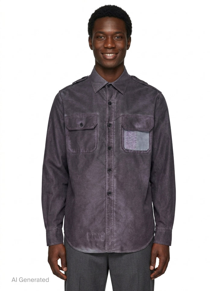 Treated Cotton Long Sleeve Shirt | Maison Margiela | Club21 - front