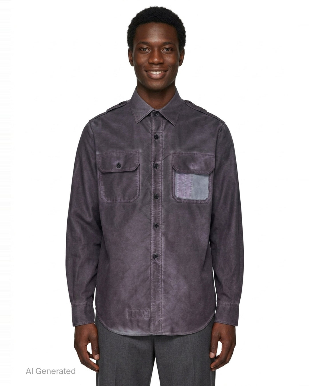 Treated Cotton Long Sleeve Shirt | Maison Margiela | Club21 - front