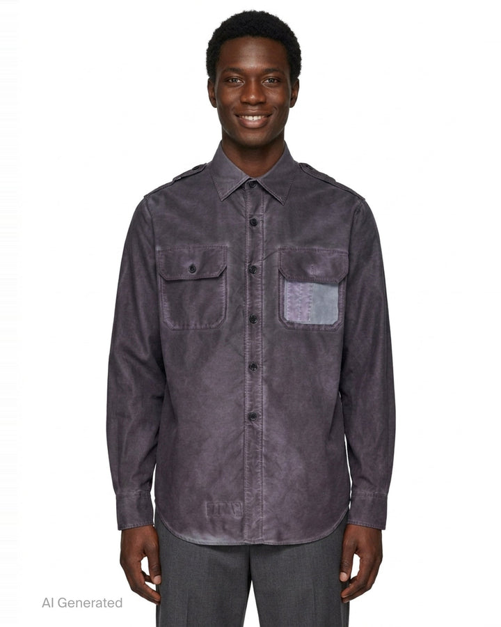 Treated Cotton Long Sleeve Shirt | Maison Margiela | Club21 - front