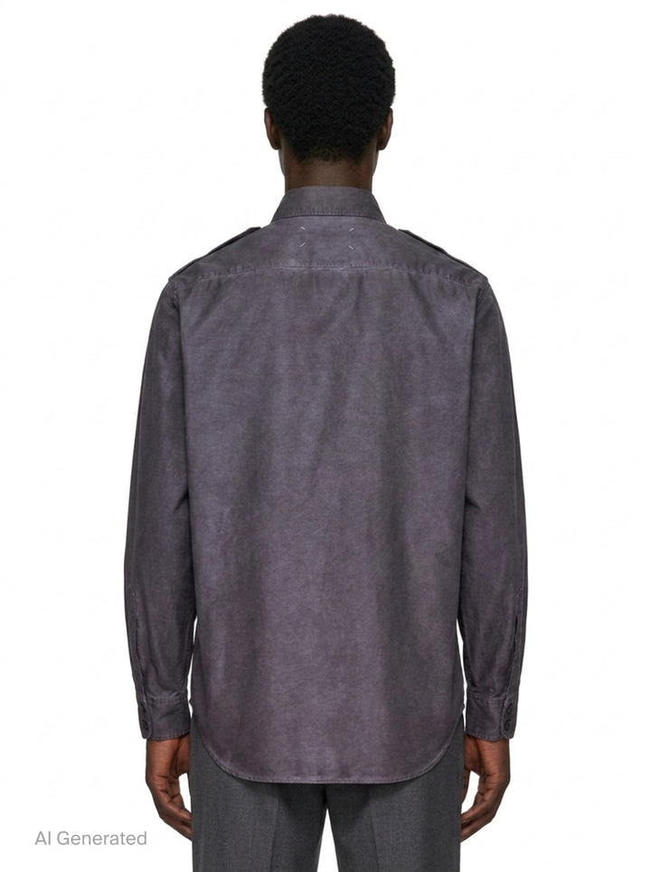 Treated Cotton Long Sleeve Shirt | Maison Margiela | Club21 - back