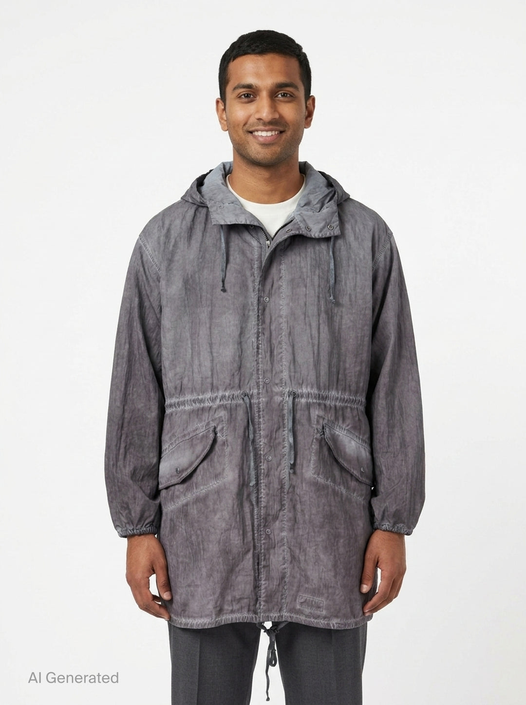 Treated Cotton Nylon Parka Coat | Maison Margiela | Club21 - front