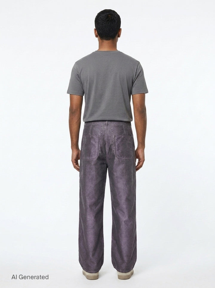 Treated Cotton Wide Leg Pants | Maison Margiela | Club21 - back