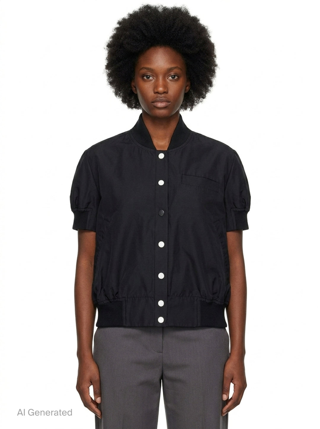 Short Sleeve Bomber Shirt | Melitta Baumeister | Club21 - front