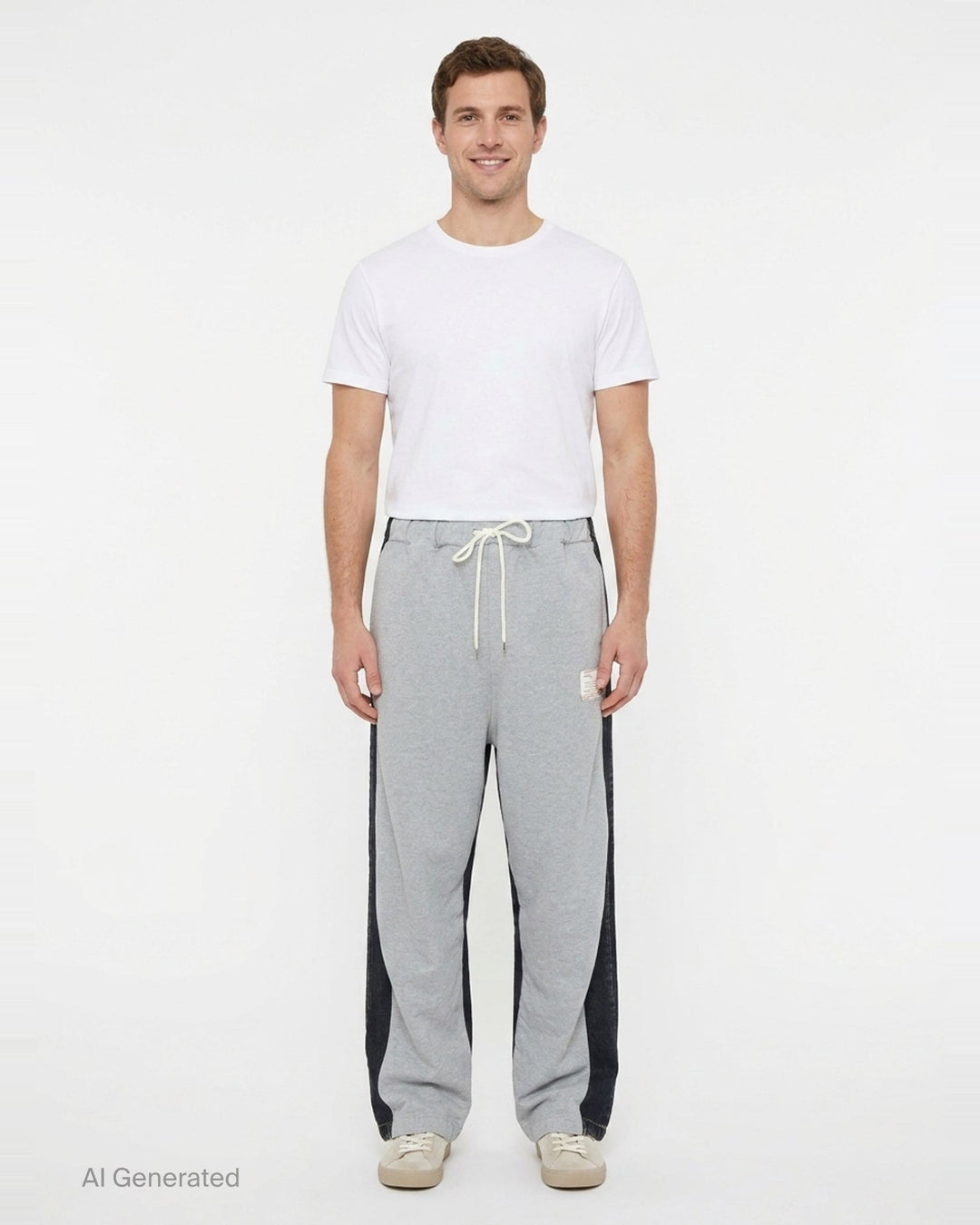 Combined Denim Sweatpants | Mihara Yasuhiro | Club21 - front