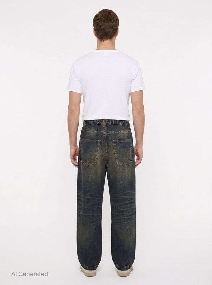 Combined Denim Sweatpants | Mihara Yasuhiro | Club21 - back