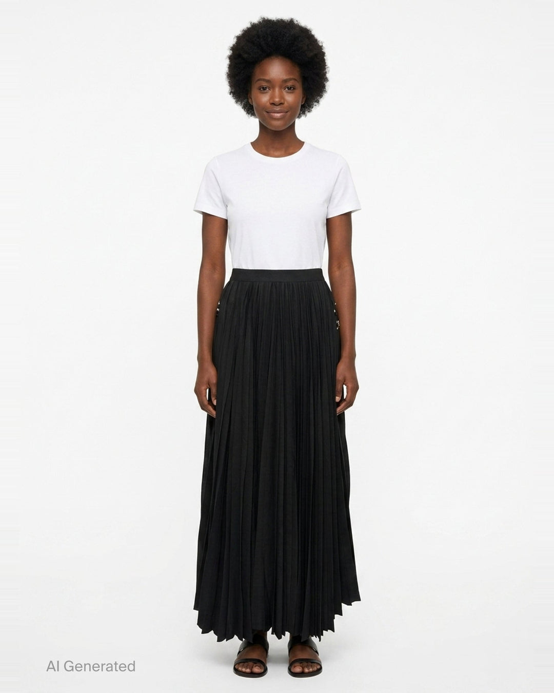 Combined Pleats Denim Skirt | Mihara Yasuhiro | Club21 - front