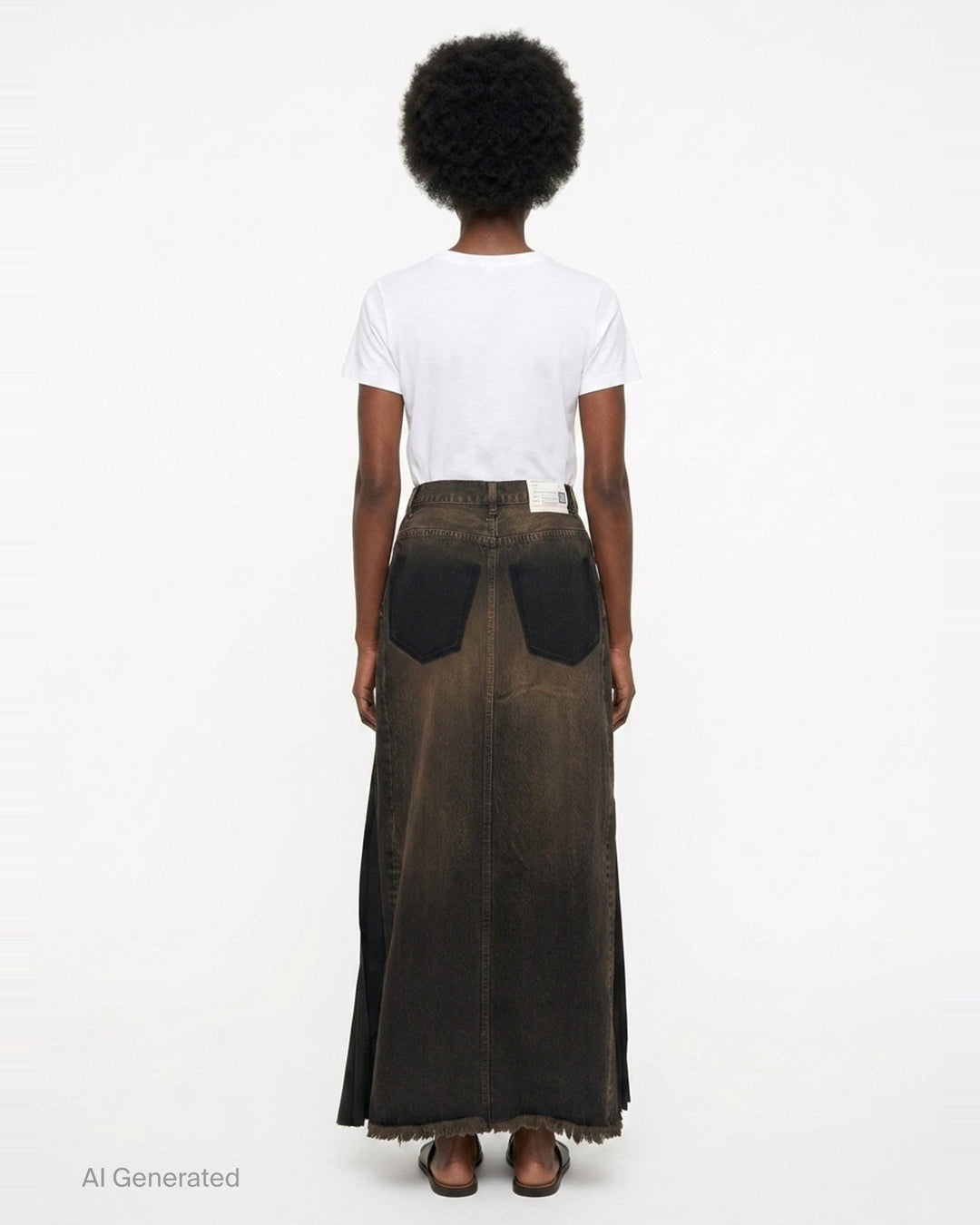 Combined Pleats Denim Skirt | Mihara Yasuhiro | Club21 - back