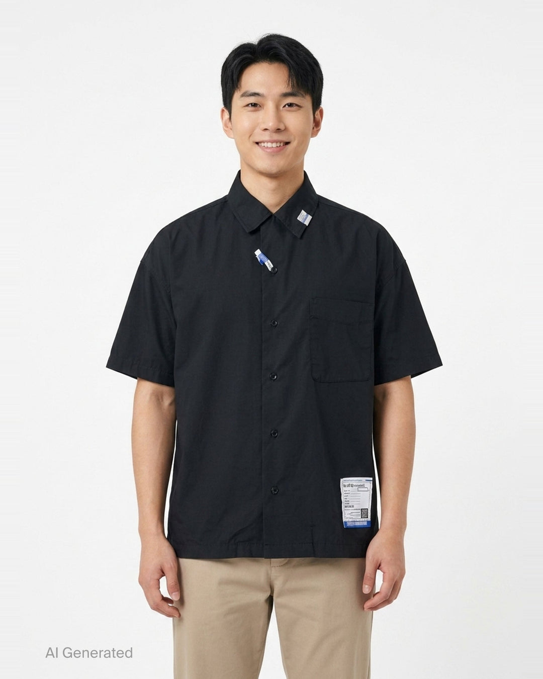 Cotton High Density Short Sleeve Shirt | Mihara Yasuhiro | Club21 - front