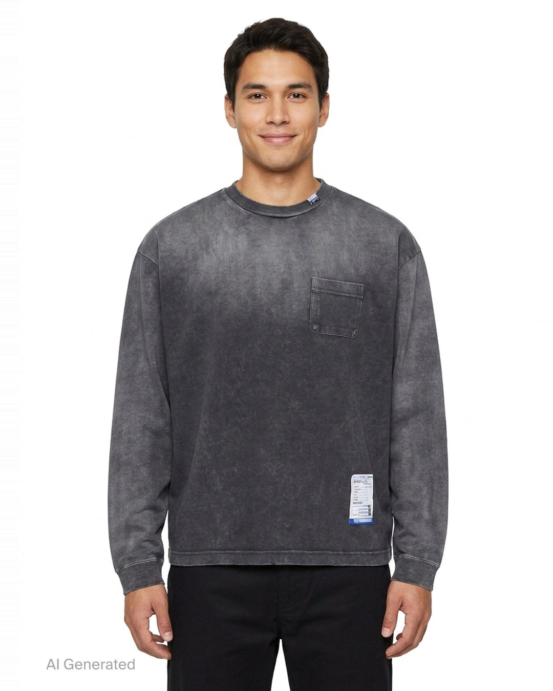 Distressed Long Sleeve Tee | Mihara Yasuhiro | Club21 - front