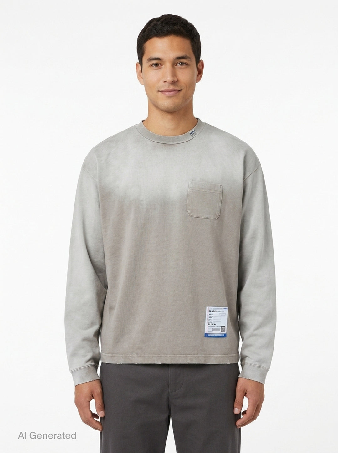 Distressed Long Sleeve Tee | Mihara Yasuhiro | Club21 - front