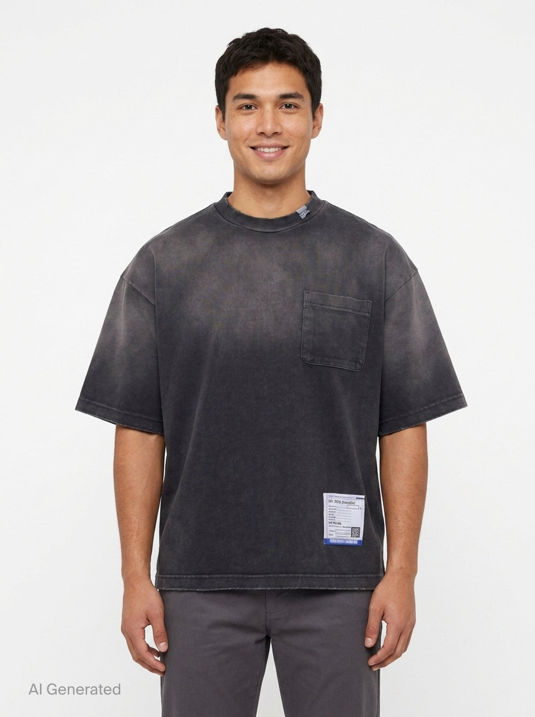 Distressed Short Sleeve Tee | Mihara Yasuhiro | Club21 - front