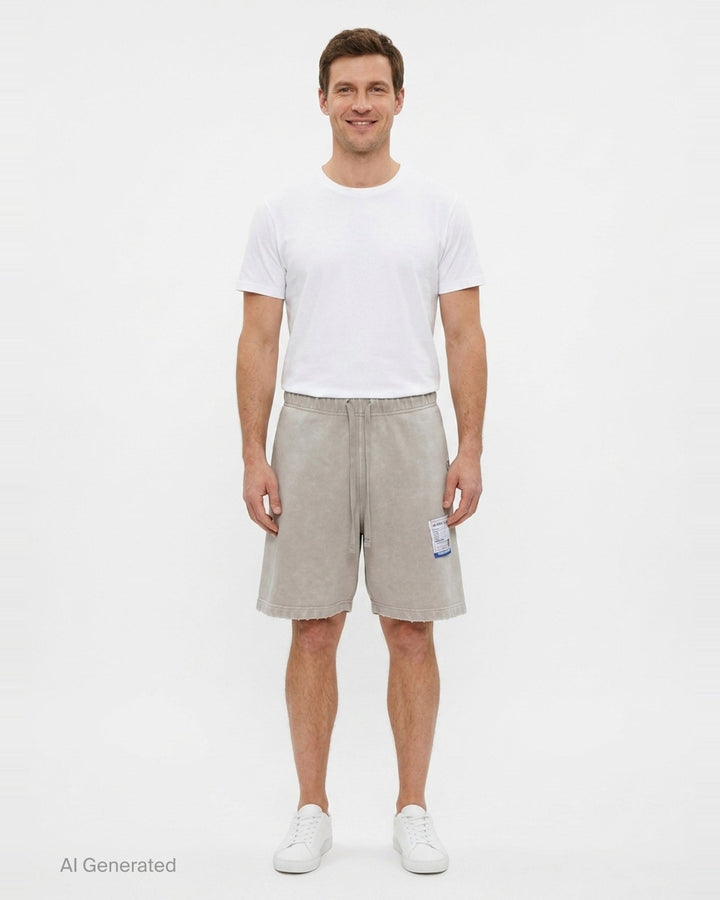French Terry Distressed Shorts | Mihara Yasuhiro | Club21 - front