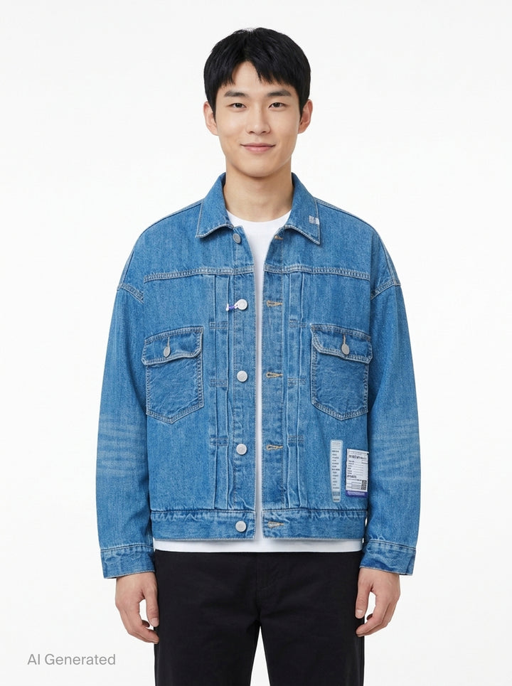 Hard Washed Selvedge Denim Jacket | Mihara Yasuhiro | Club21 - front