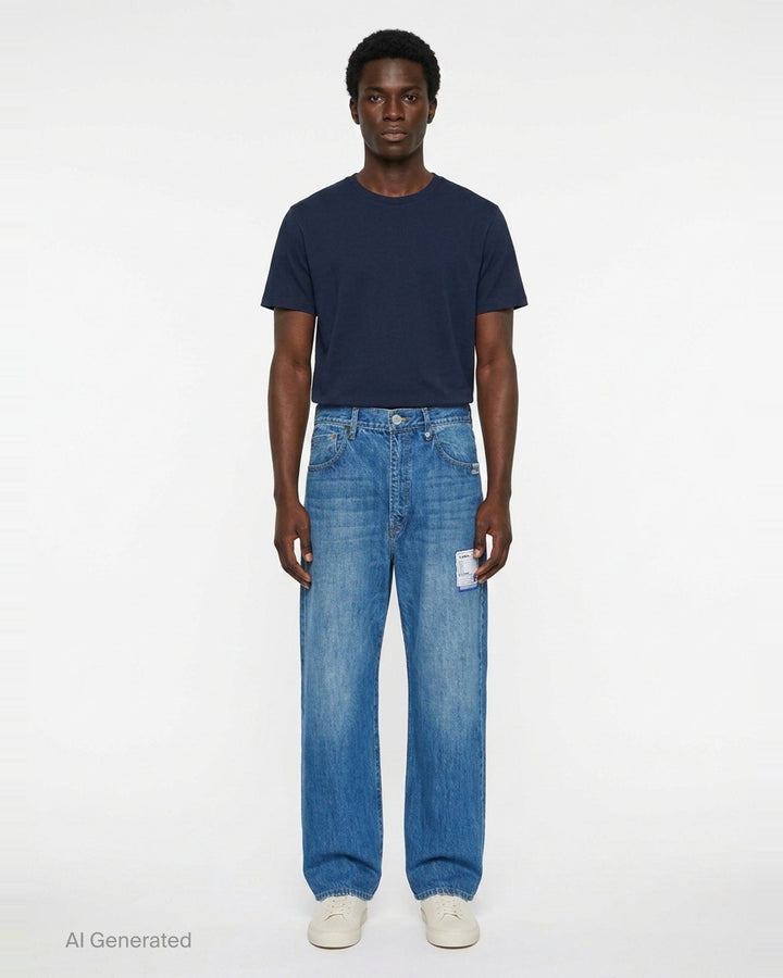 Hard Washed Selvedge Straight Jeans | Mihara Yasuhiro | Club21 - front